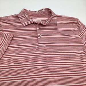Southern Tide Mens Short Sleeve Polo Red‎ Striped Size Medium